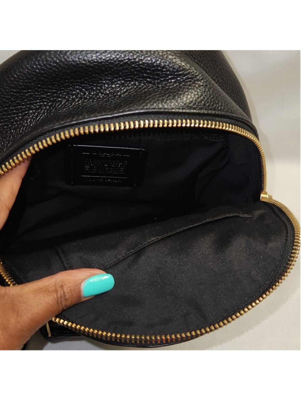 Coach Taylor Small Black Pebble Leather Backpack - Picture 7 of 15